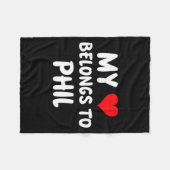 Phil - My Heart Belongs To Phil - Love Fleecedecke (Vorderseite (Horizontal))