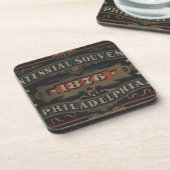 Philadelphia 1876 Pennsylvania Getränkeuntersetzer (Linke Seite)