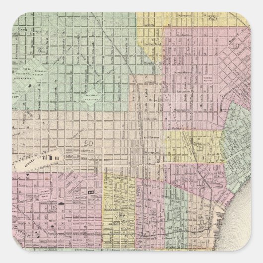 Philadelphia 2 quadratischer aufkleber (Vorderseite)