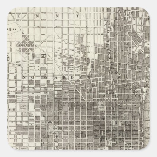 Philadelphia 4 quadratischer aufkleber (Vorderseite)