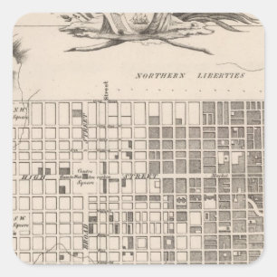 Philadelphia 6 quadratischer aufkleber