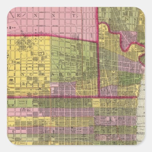 Philadelphia 7 quadratischer aufkleber (Vorderseite)