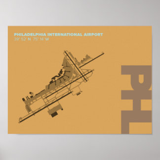 Philadelphia Airport (PHL) Diagramm Poster