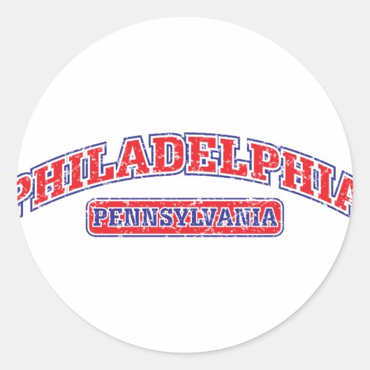 Philadelphia athletisch runder aufkleber (Vorderseite)