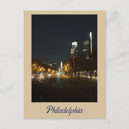 Philadelphia auf der Nachtpostkarte Postkarte (Vorderseite)