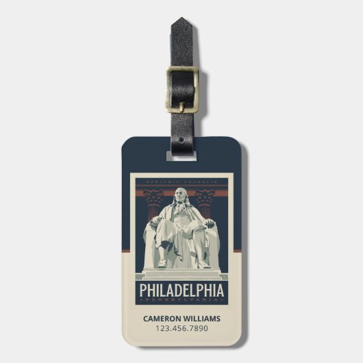 Philadelphia | Benjamin-Franklin-Institut Gepäckanhänger (Vorderseite vertikal)