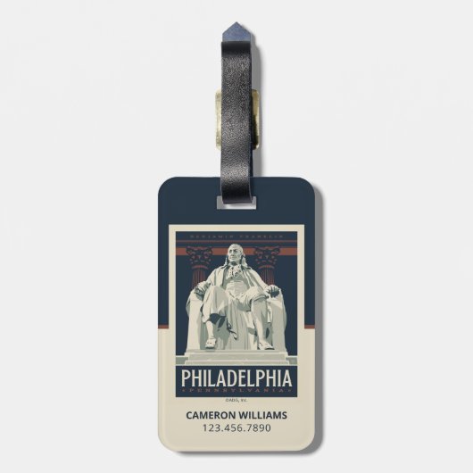 Philadelphia | Benjamin-Franklin-Institut Gepäckanhänger (Rückseite vertikal)