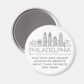 Philadelphia | Benutzerdefinierte Stadtmeldung ode Magnet (Vorderseite/Rückseite)