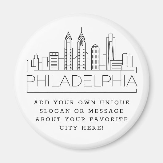 Philadelphia | Benutzerdefinierte Stadtmeldung ode Magnet (Vorne)