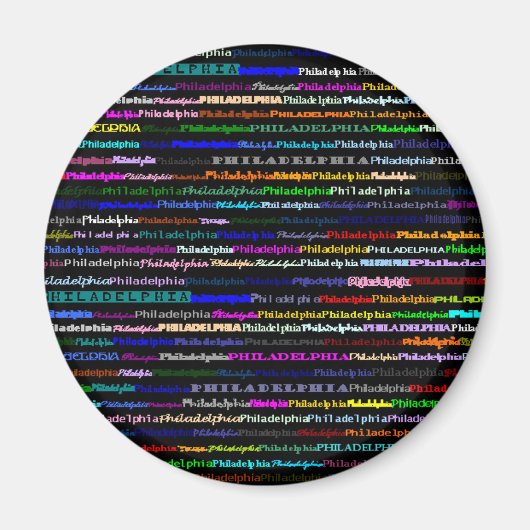 Philadelphia Black Background Magnet (Vorne)