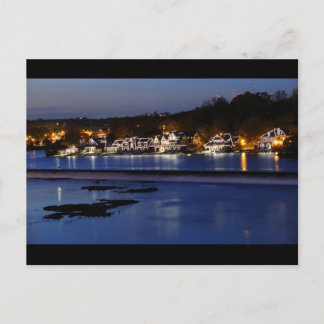 Philadelphia Boathouse Row bei Twilight Postkarte