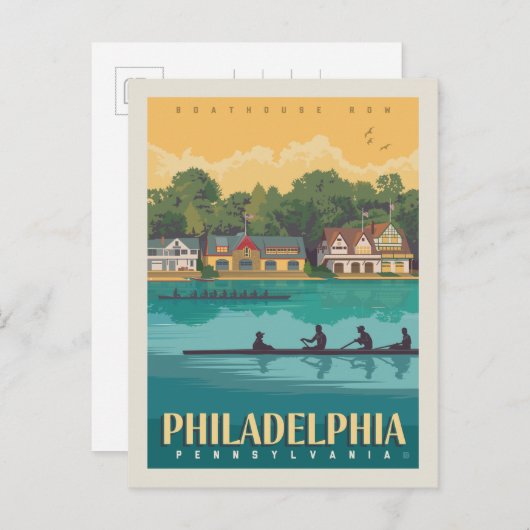 Philadelphia, Boathouse Row Postkarte (Vorne/Hinten)