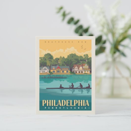 Philadelphia, Boathouse Row Postkarte (Stehend Vorderseite)