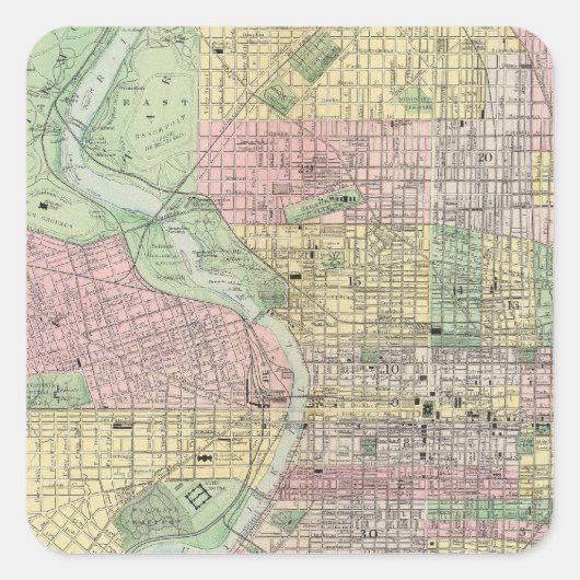 Philadelphia, Camden Quadratischer Aufkleber (Vorderseite)