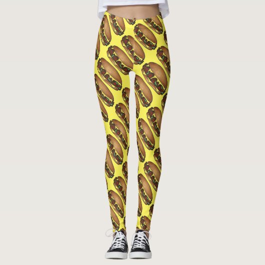 Philadelphia Cheese Steak Cheesesteak Food Leggings (Vorderseite)