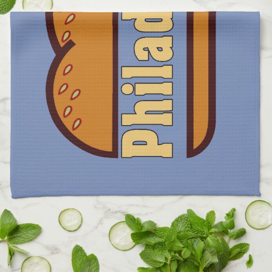 Philadelphia Cheese Steak Design Geschirrtuch (Gefaltet)