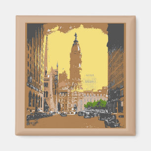 Philadelphia City Hall im Vintage-Stil Magnet
