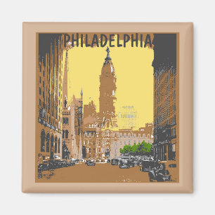 Philadelphia City Hall im Vintage-Stil Magnet