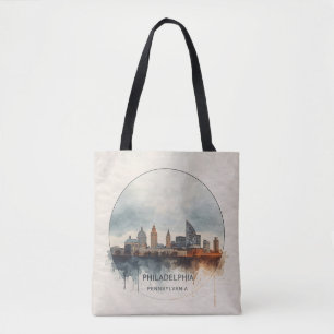 Philadelphia City Pennsylvania Aquarell-Skyline Tasche