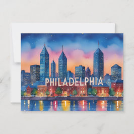 Philadelphia City Pennsylvania USA Skyline Postkarte