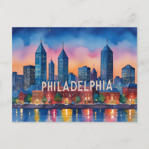 Philadelphia City Pennsylvania USA Skyline Postkarte