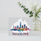 Philadelphia City Pennsylvania USA Skyline Postkarte (Stehend Vorderseite)