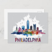 Philadelphia City Pennsylvania USA Skyline Postkarte (Vorne/Hinten)