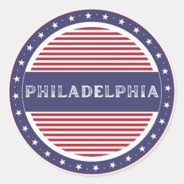Philadelphia City Pride Emblem – American Identity Runder Aufkleber