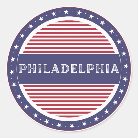Philadelphia City Pride Emblem – American Identity Runder Aufkleber (Vorderseite)