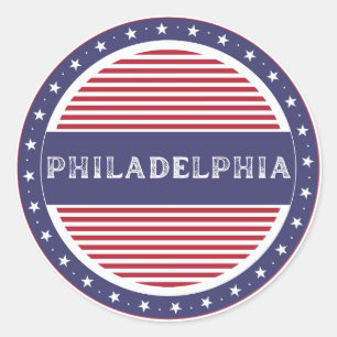 Philadelphia City Pride Emblem – Amerikanische Ide Runder Aufkleber