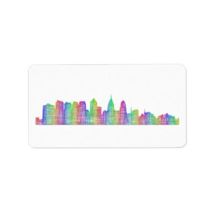 Philadelphia City Skyline Adressaufkleber