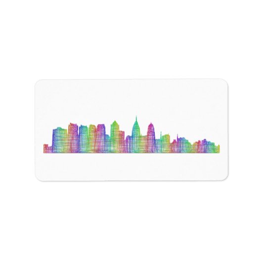 Philadelphia City Skyline Adressaufkleber (Vorne)