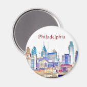 Philadelphia Color Sketch Magnet (Vorderseite/Rückseite)