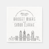 Philadelphia Deko Skyline | Hochzeitsveranstaltung Serviette (Vorderseite)