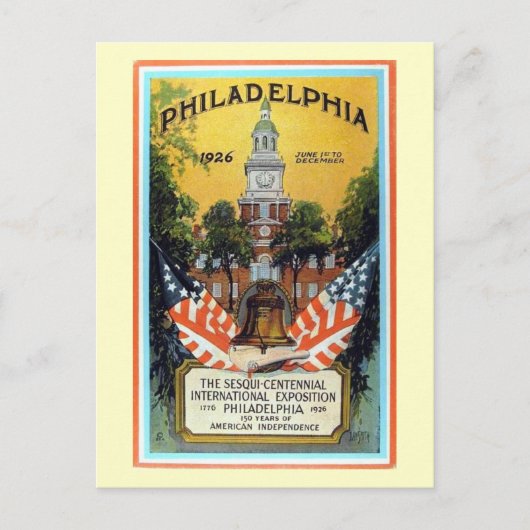 Philadelphia Exposition 1926 Vintag Postkarte (Vorderseite)