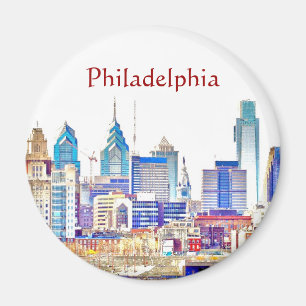 Philadelphia-Farbskizze-Magnet Magnet