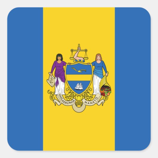 Philadelphia-Flagge Quadratischer Aufkleber (Vorderseite)