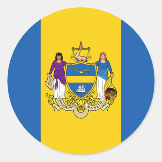 Philadelphia-Flagge Runder Aufkleber (Vorderseite)