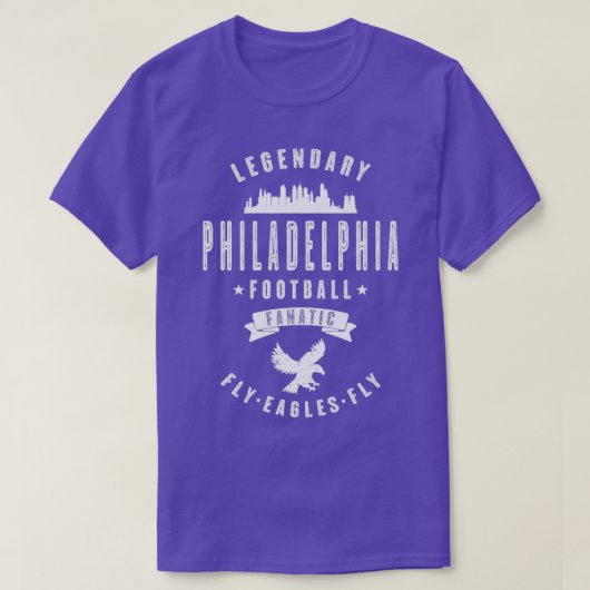 Philadelphia Football Fanatic Vintag White Text T-Shirt (Design vorne)