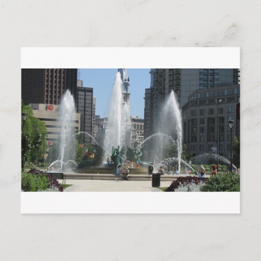 Philadelphia Fountain View Postkarte (Vorderseite)