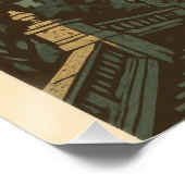 Philadelphia Gargoyle Monster Attack Vintage City  Poster (Ecke)