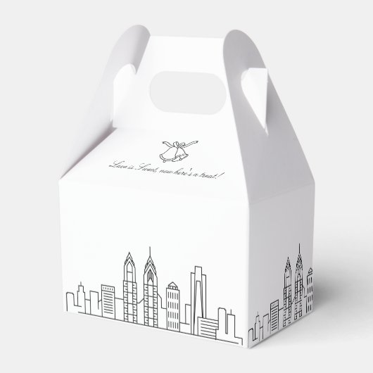 Philadelphia-Gastgeschenk Hochzeit Geschenkschachtel (Rückseite)