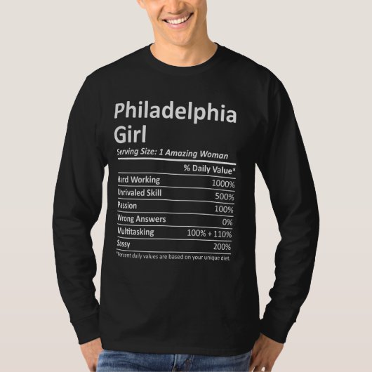 Philadelphia Girl Pa Pennsylvania Funny City Zuhau T-Shirt (Vorderseite)