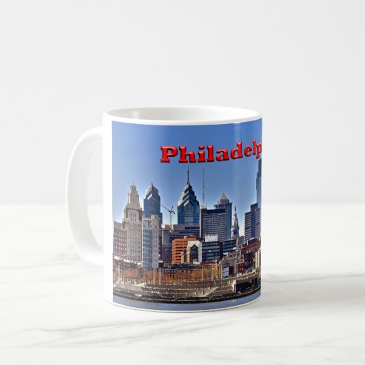 Philadelphia "HDR" Skyline-Tasse Kaffeetasse (Vorderseite Links)