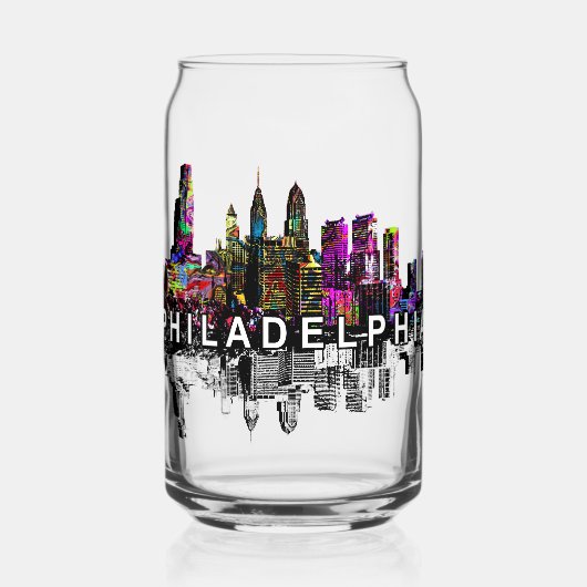 Philadelphia in Graffiti mit Monogramm Dosenglas (Vorderseite)