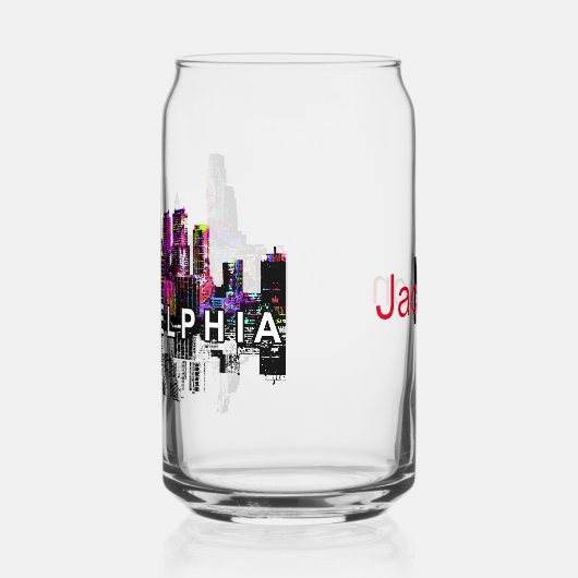 Philadelphia in Graffiti mit Monogramm Dosenglas (Links)