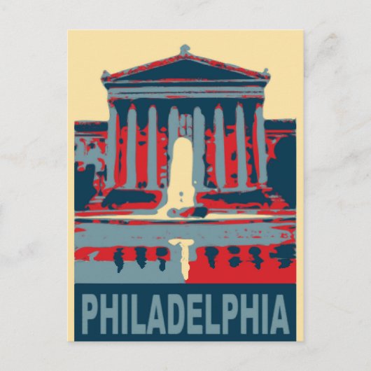 Philadelphia in Rot und Blau, Postkarte (Vorderseite)