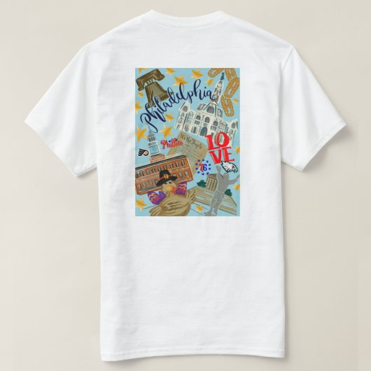 Philadelphia Independence Hall - Basic T - Shirt (Design Rückseite)