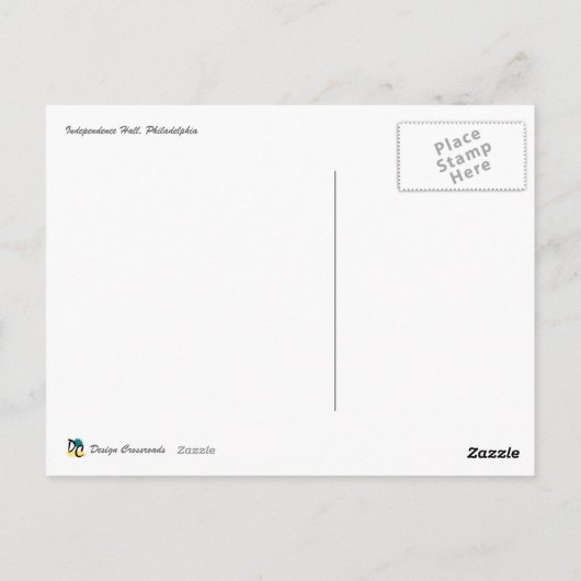 Philadelphia Independence Hall Postkarte (Rückseite)