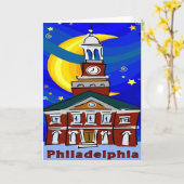 Philadelphia Independence Hall Startnight Karte (Gelbe Blume)